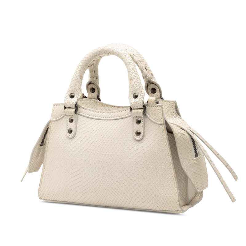 Mini Python Embossed Calfskin Neo Classic City Satchel - Image 2