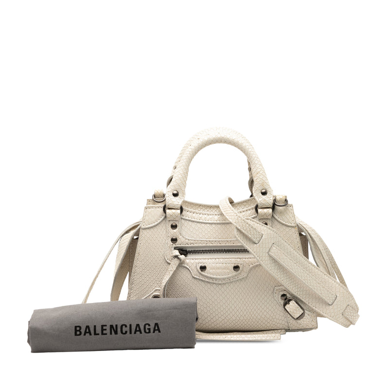 Mini Python Embossed Calfskin Neo Classic City Satchel - Image 8
