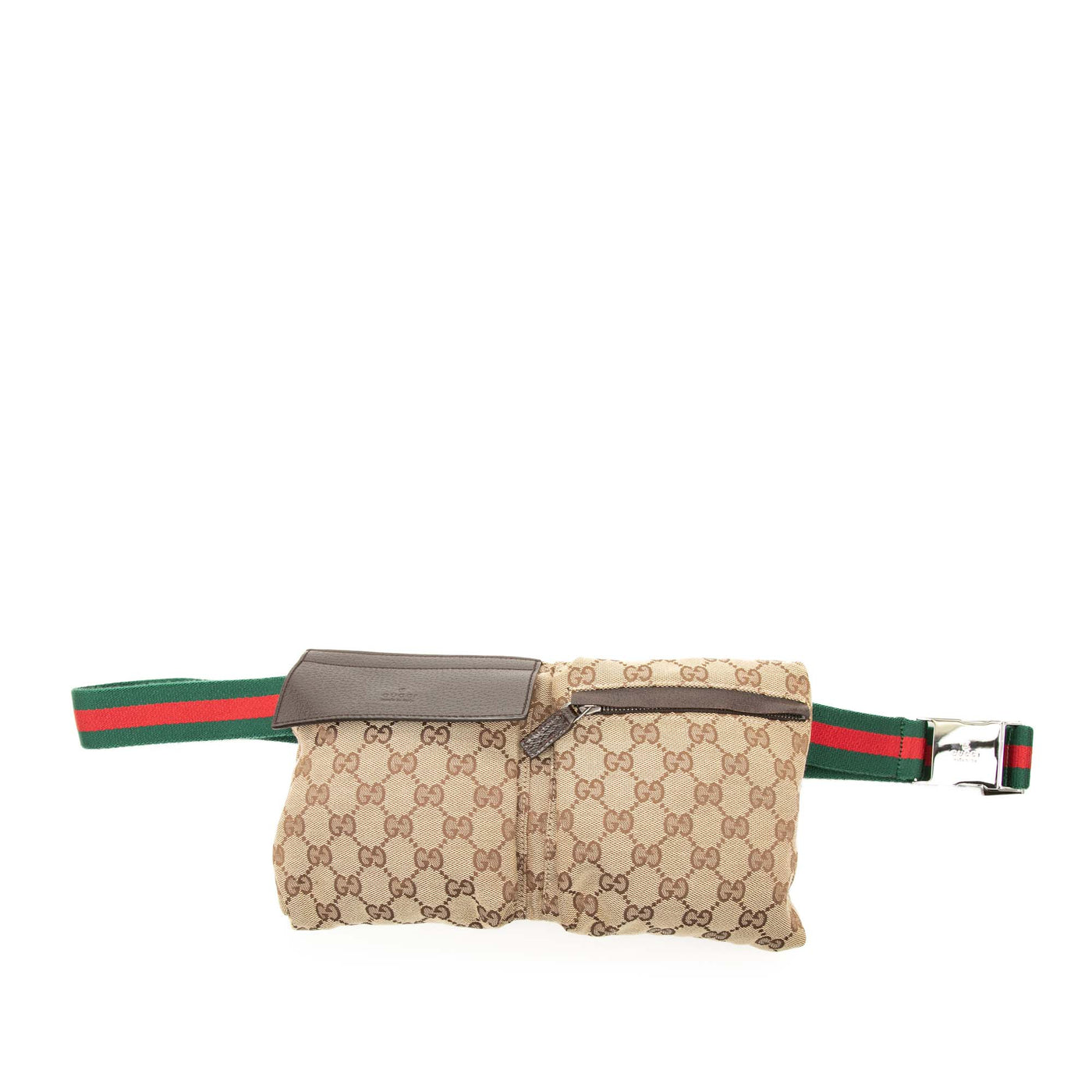 GG Canvas Web Double Pocket Belt Bag - Image 1