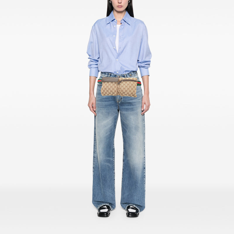GG Canvas Web Double Pocket Belt Bag - Image 6