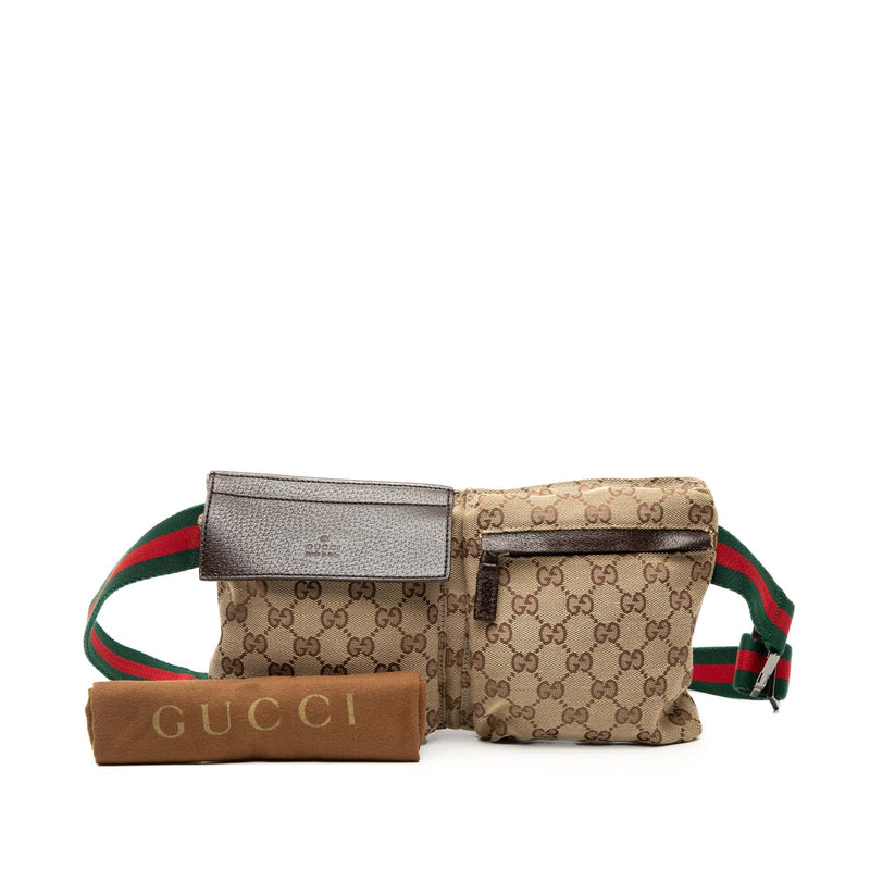 GG Canvas Web Double Pocket Belt Bag - Image 7
