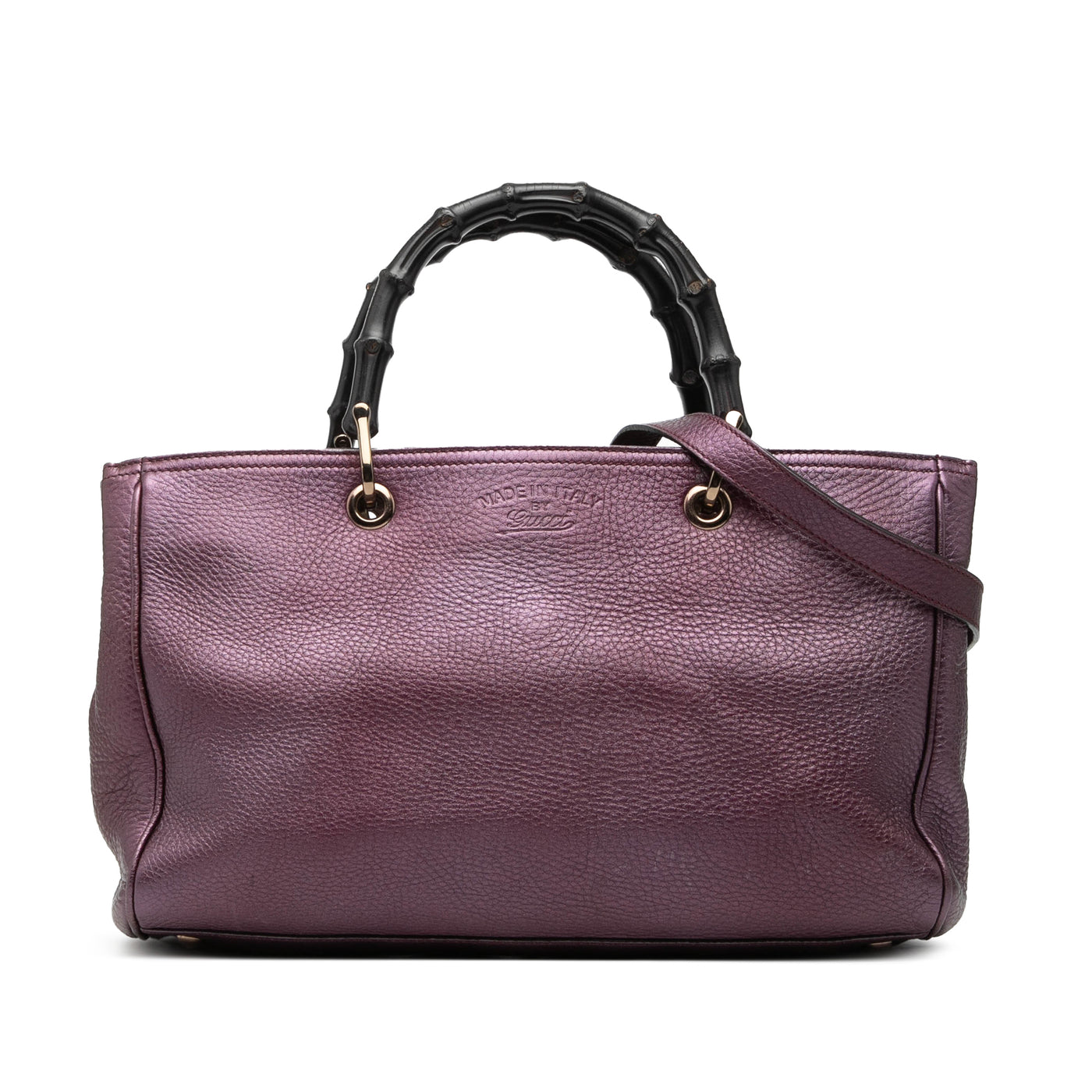 Medium Calfskin Bamboo Shopper Satchel - Image 1