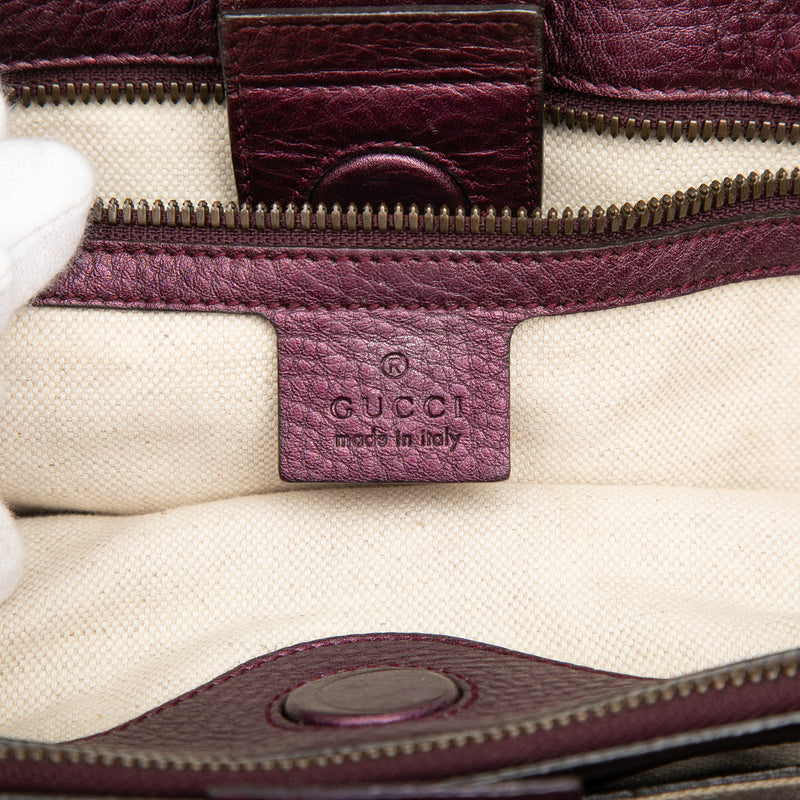 Medium Calfskin Bamboo Shopper Satchel - Image 5