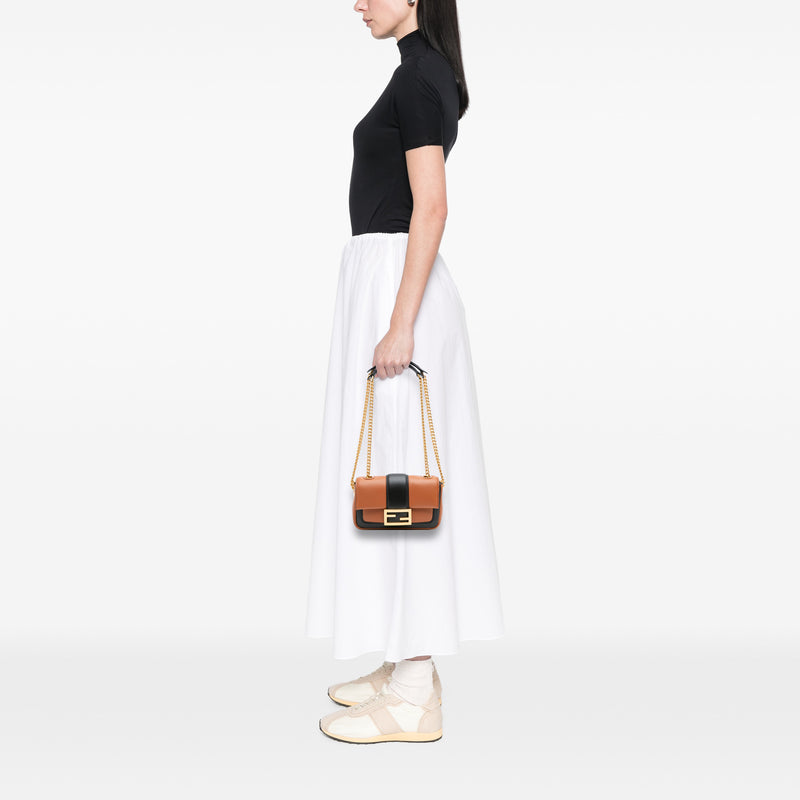 Mini Bicolor Nappa Apolo Chain Baguette Shoulder Bag - Image 11