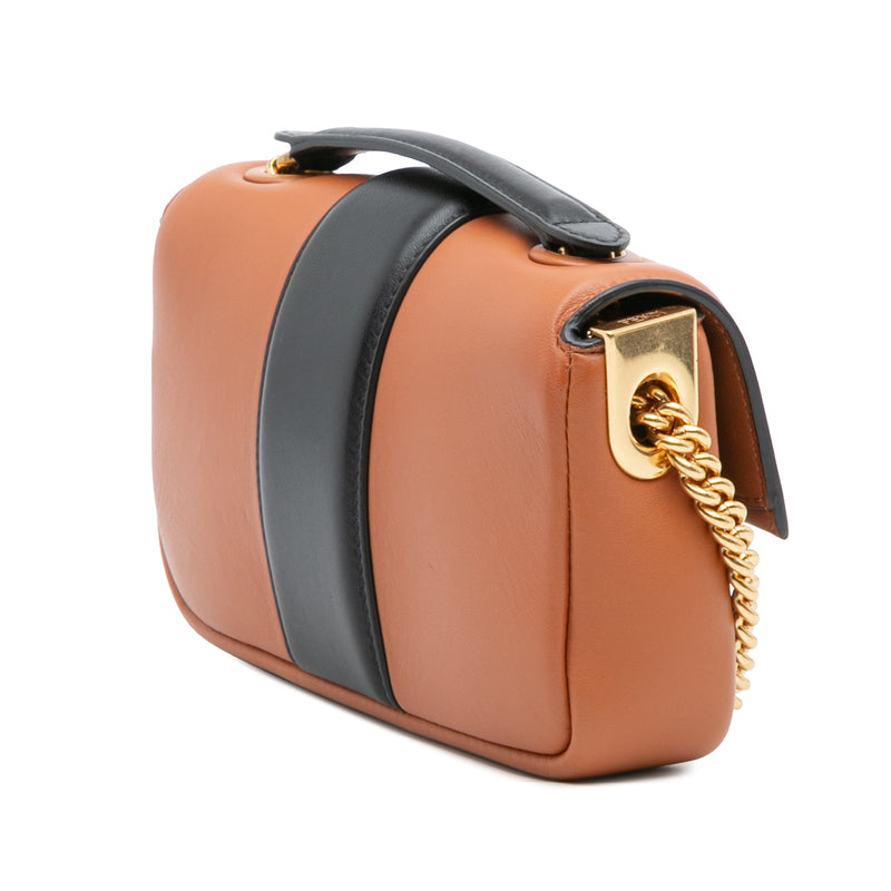 Mini Bicolor Nappa Apolo Chain Baguette Shoulder Bag - Image 2