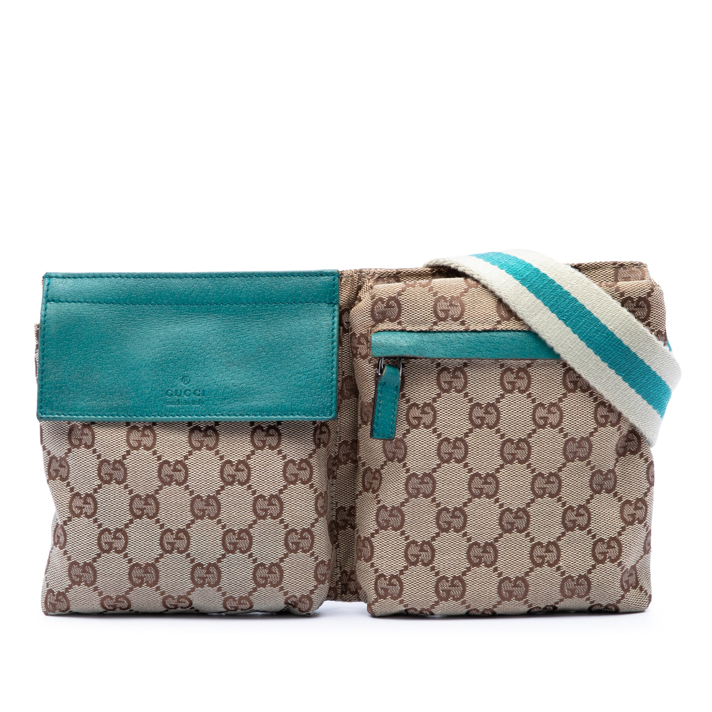GG Canvas Web Double Pocket Belt Bag - Image 1
