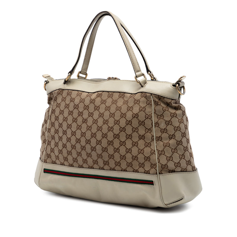 GG Canvas Web Mayfair Satchel - Image 2