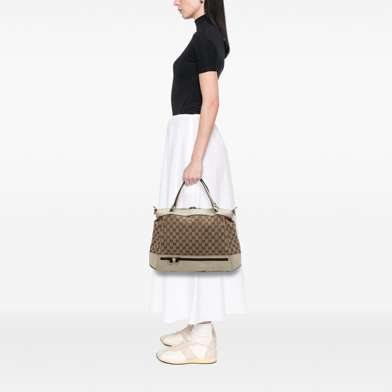 GG Canvas Web Mayfair Satchel - Image 6