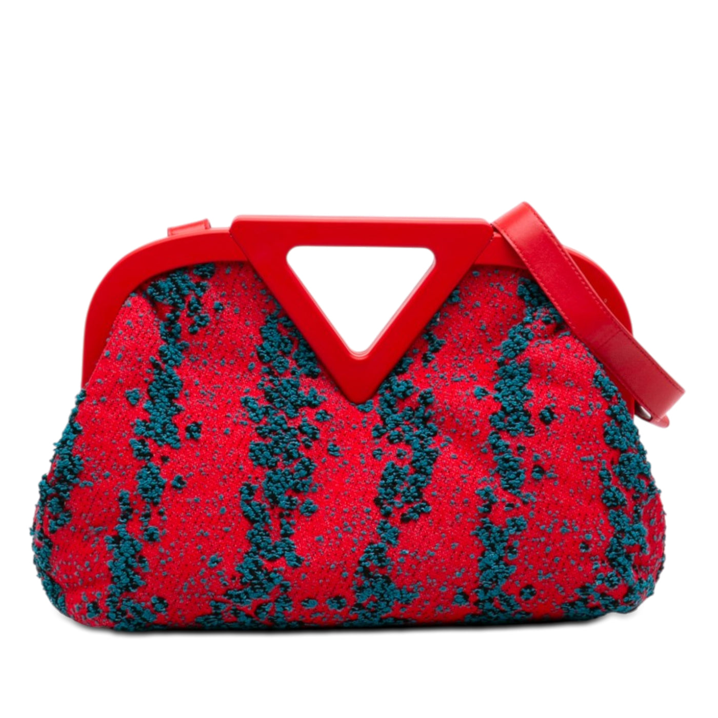 Medium Boucle Tweed The Point Triangle Satchel - Image 1