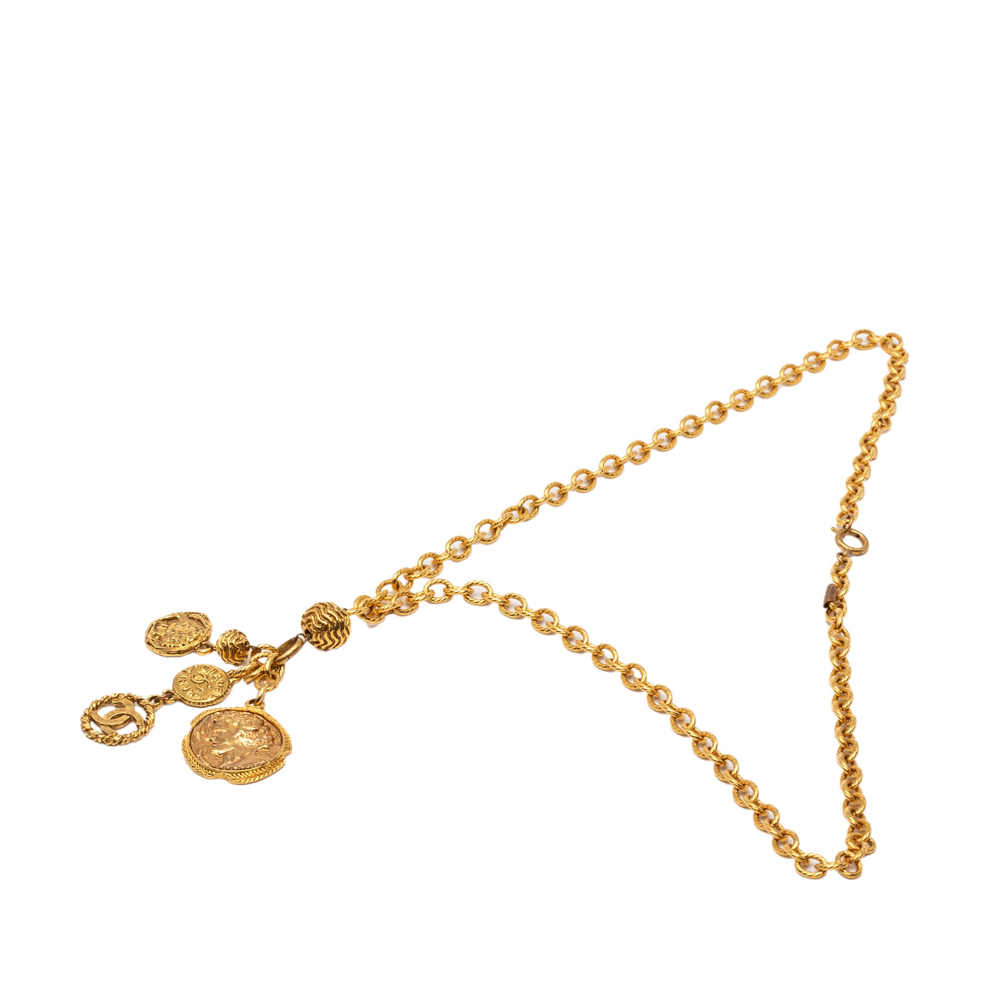 CC Gold Plated Medallion Coin Charm Pendant Necklace - Image 1