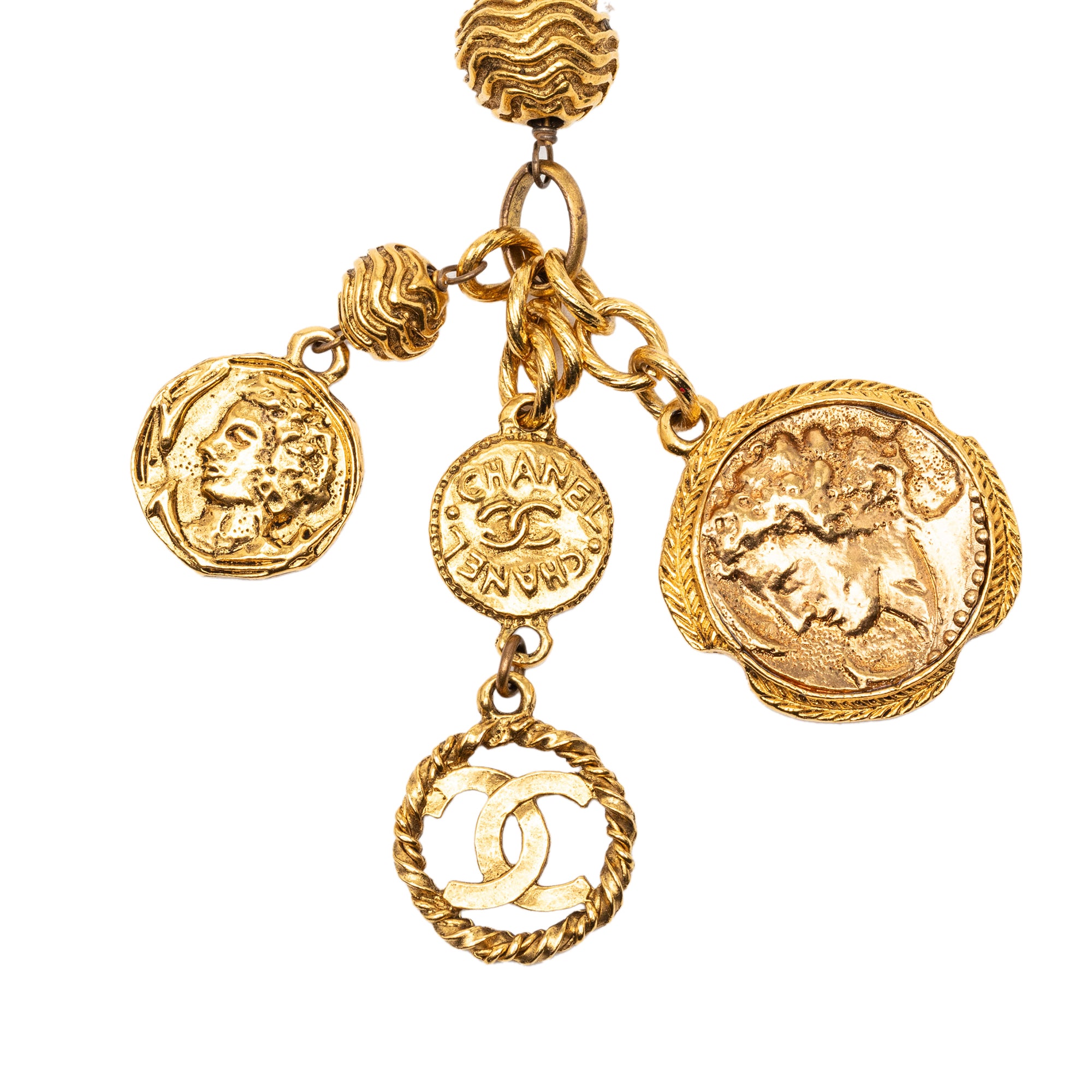 CC Gold Plated Medallion Coin Charm Pendant Necklace - Image 2