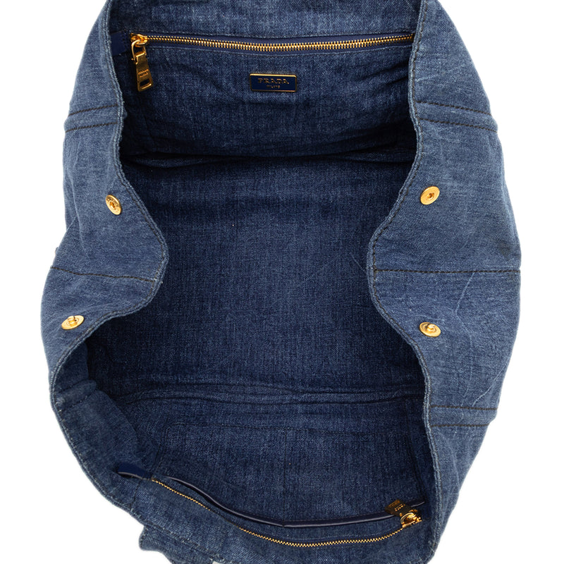 Large Denim Canapa Logo Satchel - Image 4