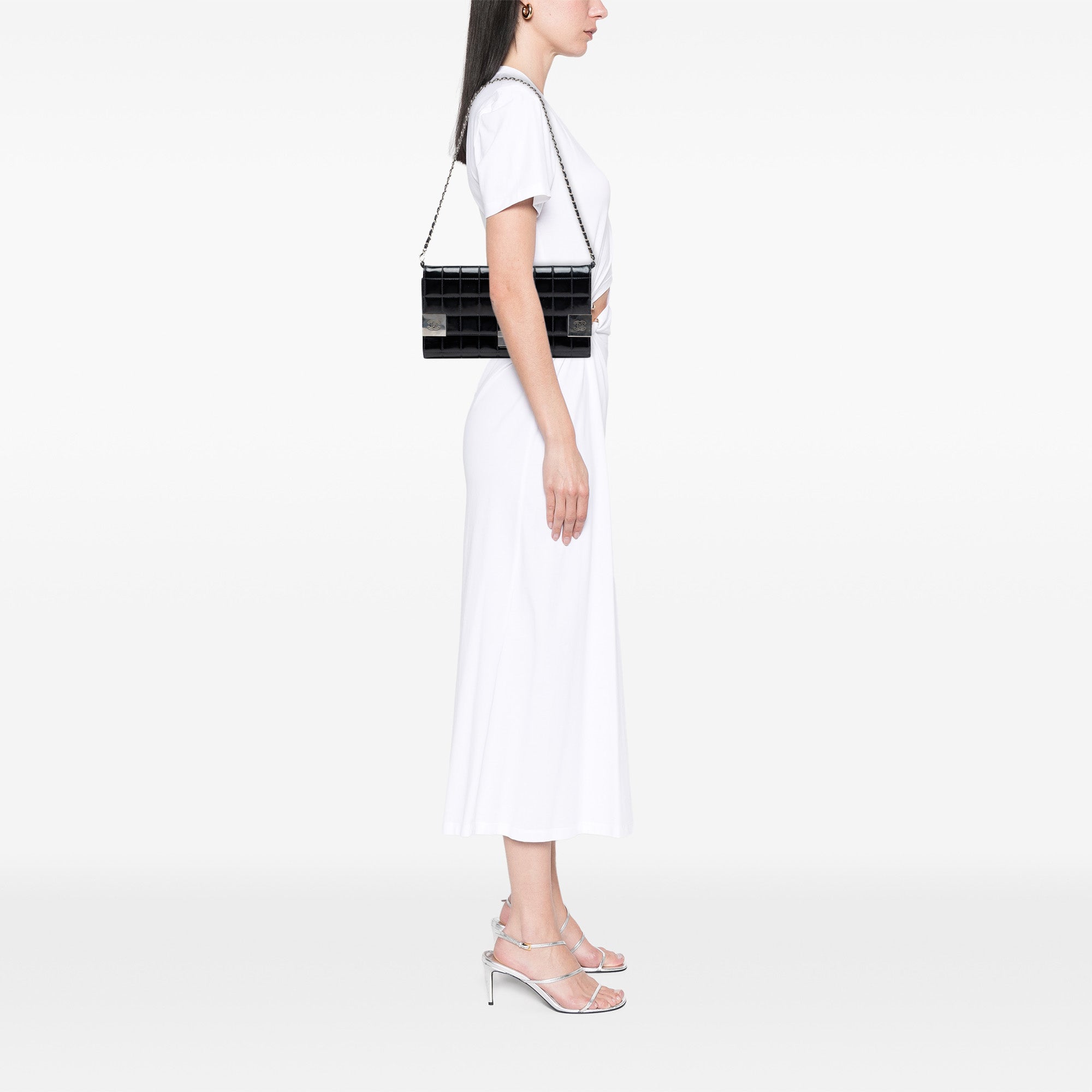 CC Chocolate Bar Patent Clutch on Chain - Image 7