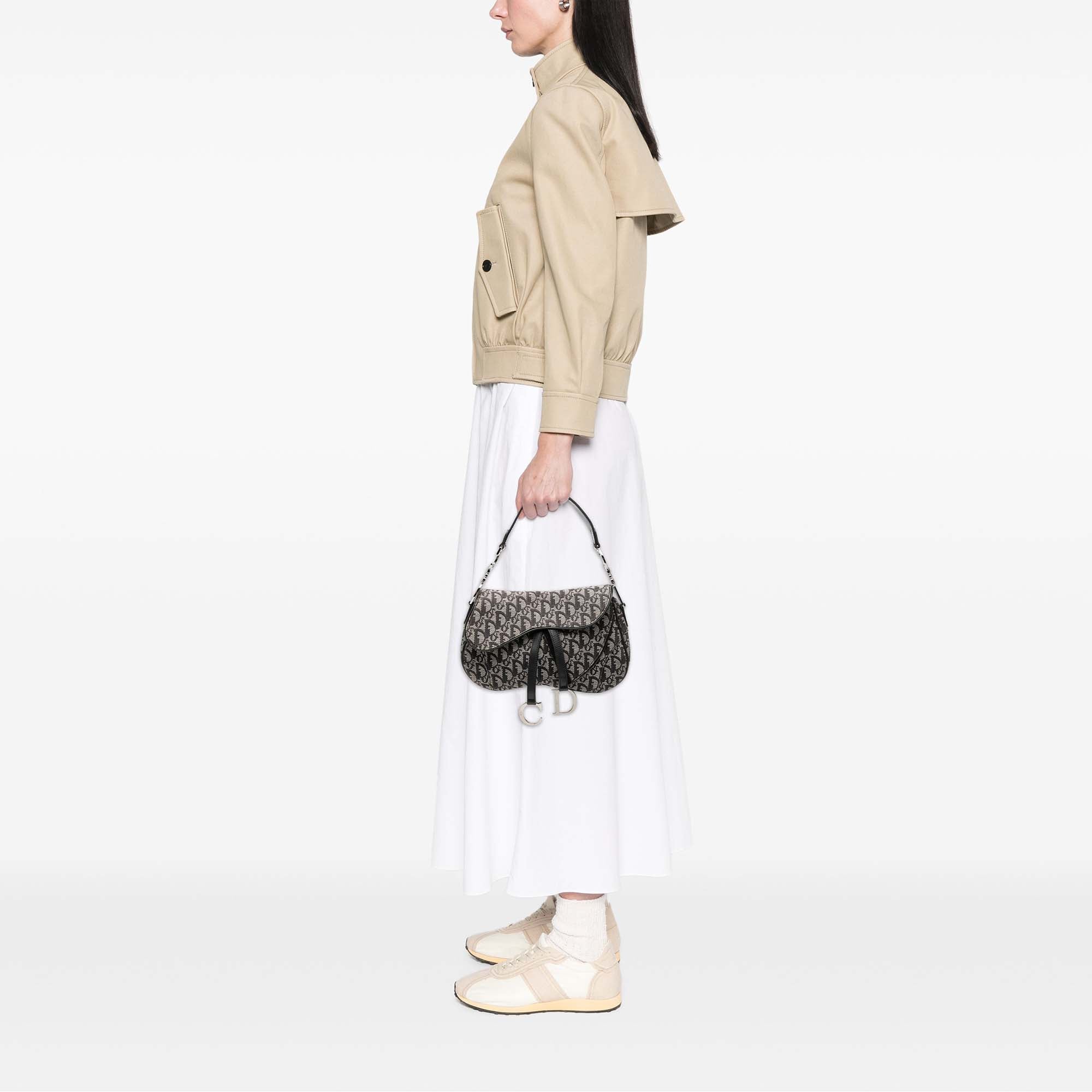 Diorissimo Canvas Double Saddle Bag - Image 7