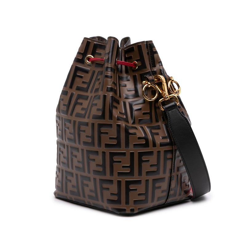 FF 1974 Embossed Leather Mon Tresor Bucket Bag - Image 2