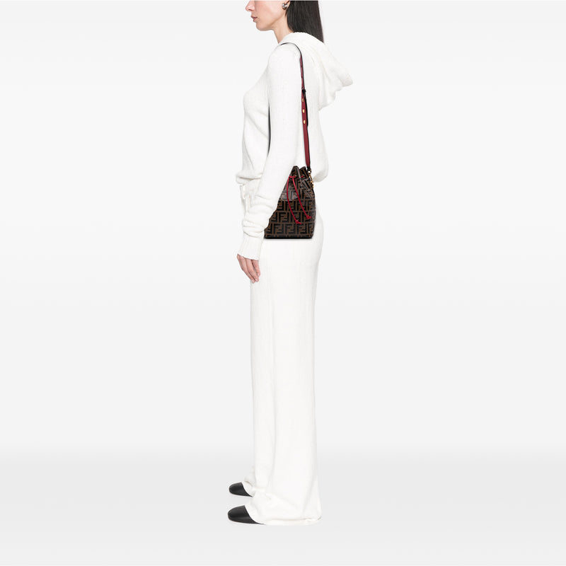 FF 1974 Embossed Leather Mon Tresor Bucket Bag - Image 6