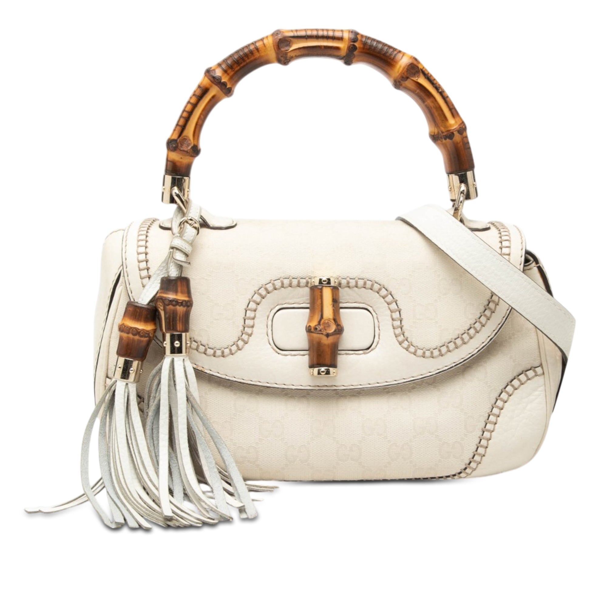 Medium GG Canvas New Bamboo Satchel - Image 1