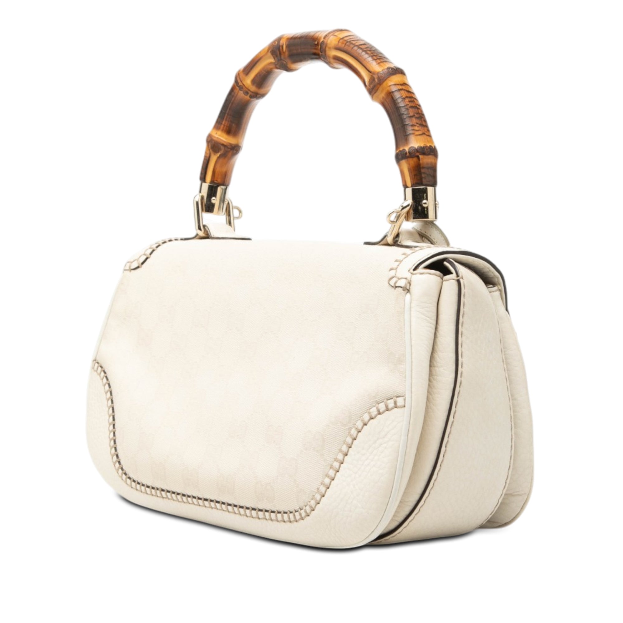 Medium GG Canvas New Bamboo Satchel - Image 2