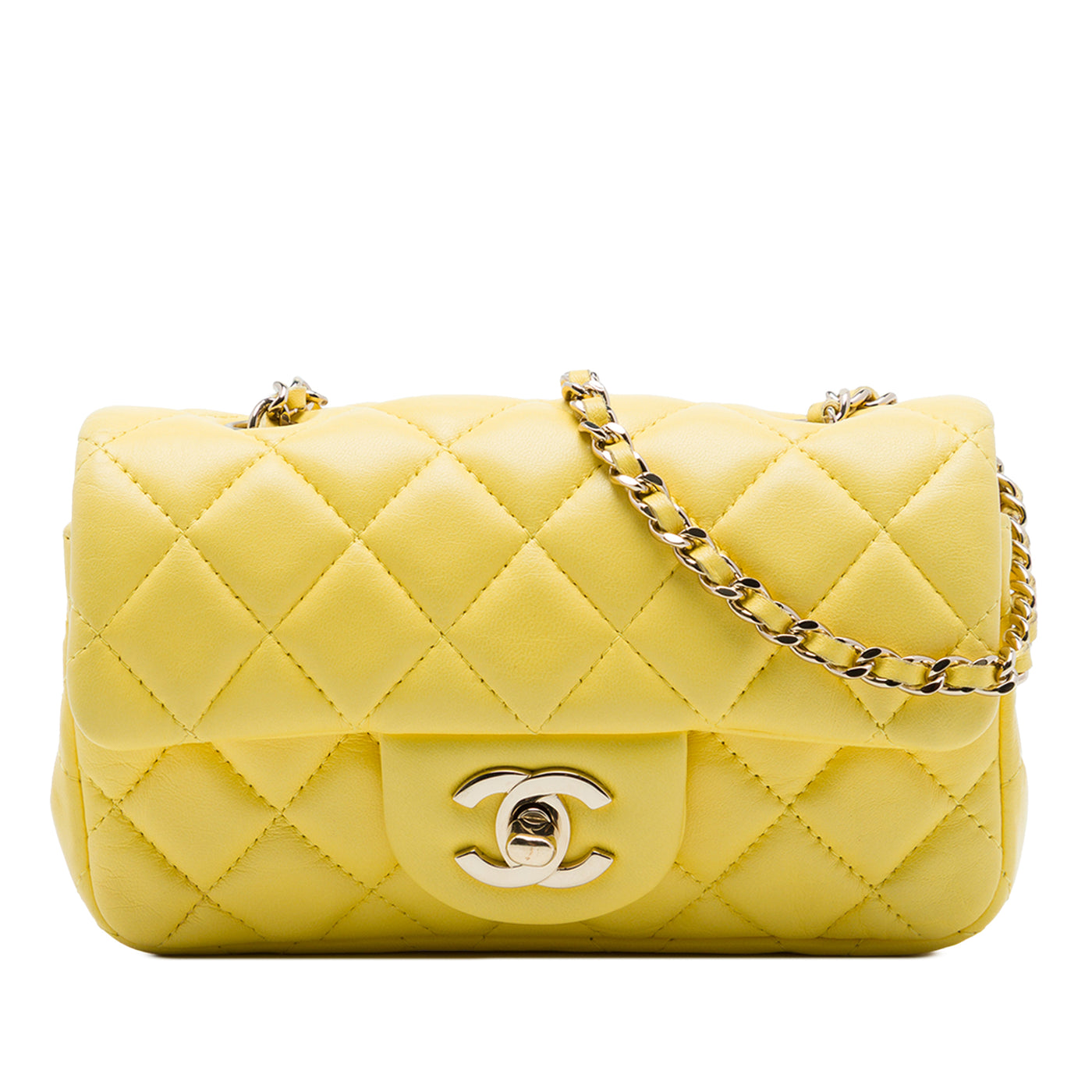 Extra Mini Rectangular Classic Lambskin Single Flap - Image 1
