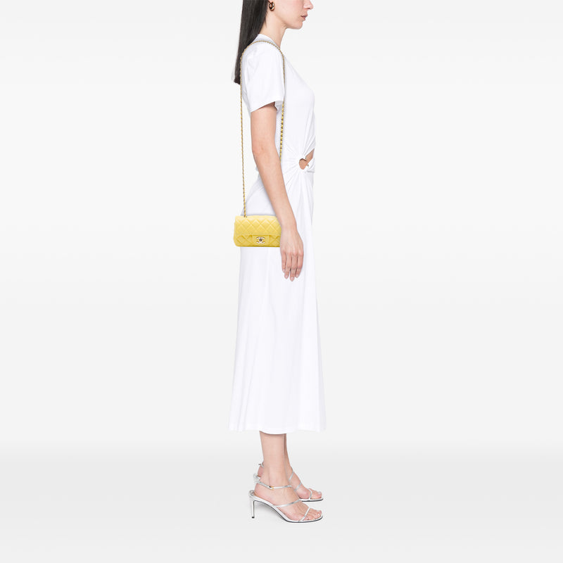 Extra Mini Rectangular Classic Lambskin Single Flap - Image 6