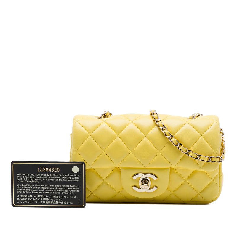 Extra Mini Rectangular Classic Lambskin Single Flap - Image 7