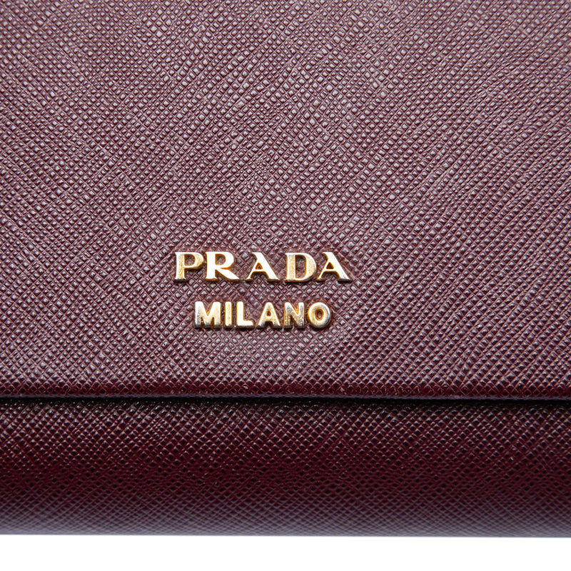 Saffiano and City Calf Bibliotheque Clutch with Chain - Image 5