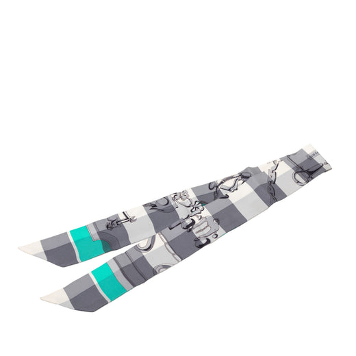 Mors Et Gourmettes Vichy Silk Twilly Scarf - Image 1