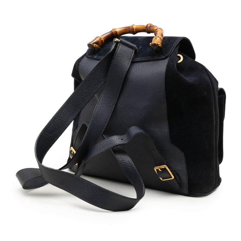 Suede Bamboo Drawstring Backpack - Image 2