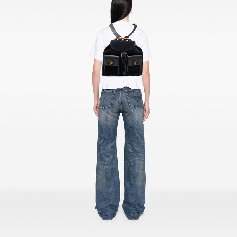 Suede Bamboo Drawstring Backpack - Image 8