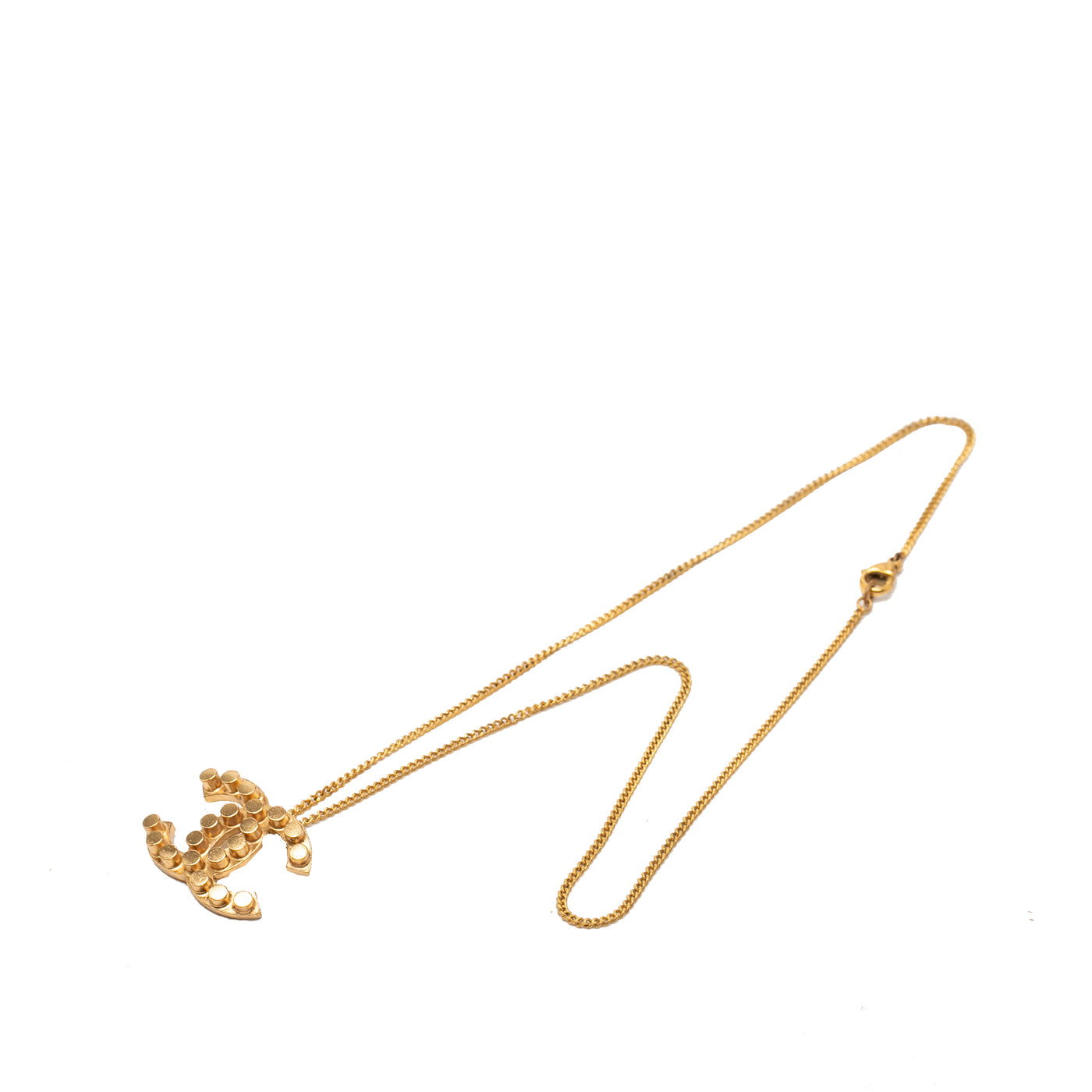 CC Gold Plated Studded Pendant Necklace - Image 1