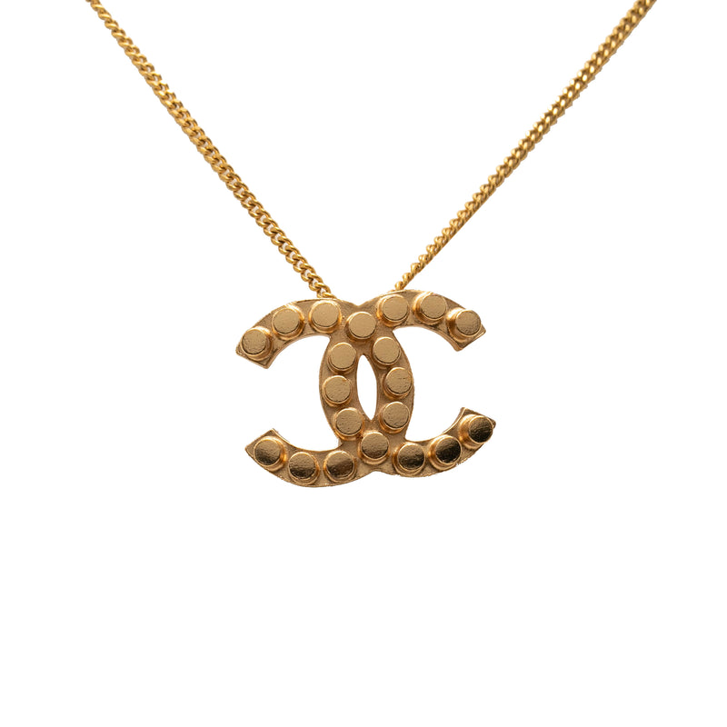 CC Gold Plated Studded Pendant Necklace - Image 2