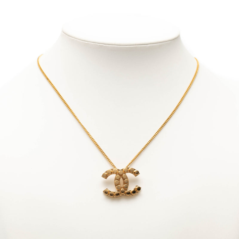 CC Gold Plated Studded Pendant Necklace - Image 7