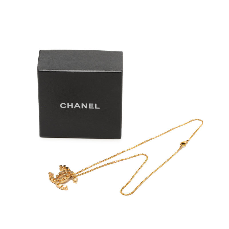 CC Gold Plated Studded Pendant Necklace - Image 8