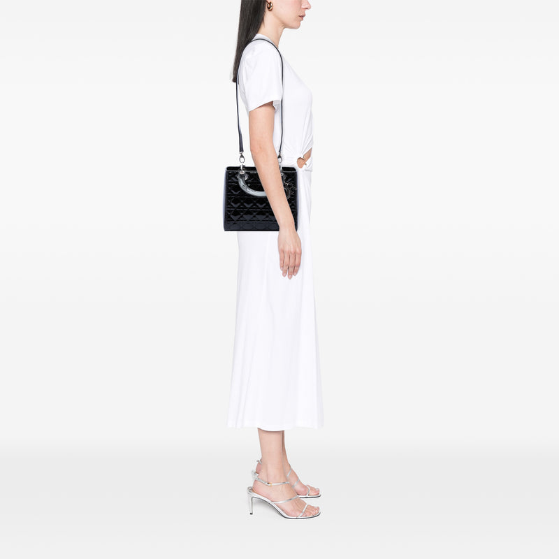 Medium Patent Cannage Lady Dior - Image 6
