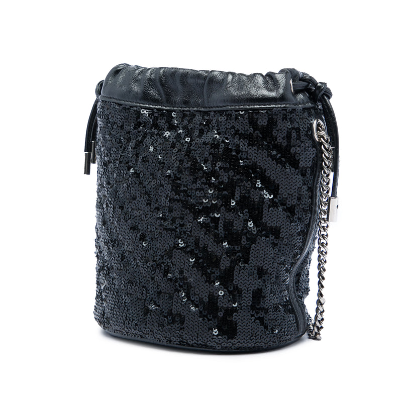 Small GG Marmont Sequined Diagonal Matelasse Calfskin Bucket Bag - Image 2
