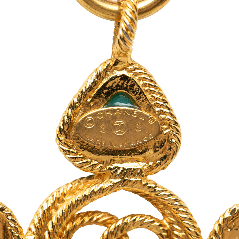 CC Gold Plated Cabochon Enamel Pendant Necklace - Image 3