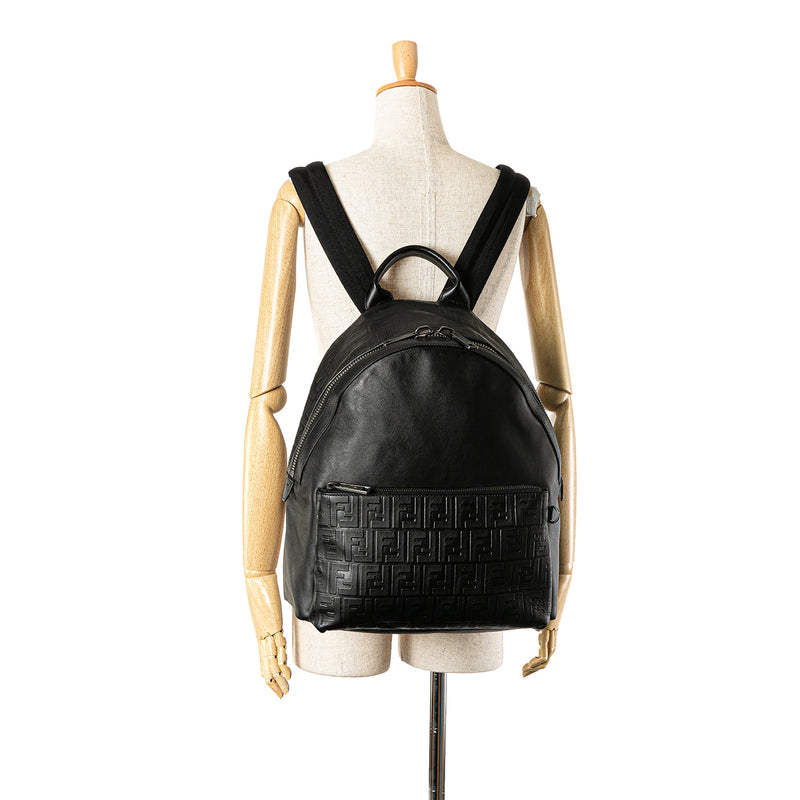 Vitello Grace Zucca Embossed Leather Backpack - Image 7
