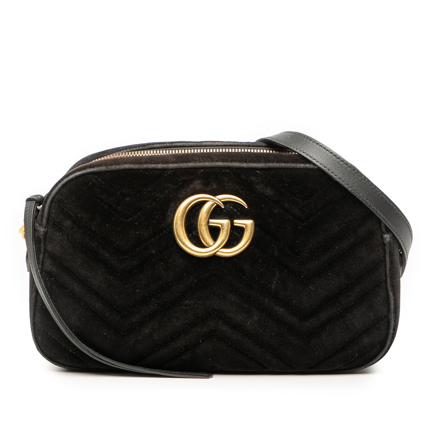 Small GG Marmont Matelasse Velvet Crossbody - Image 1