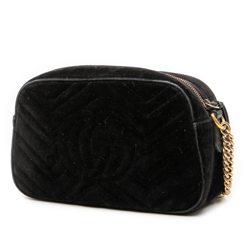 Small GG Marmont Matelasse Velvet Crossbody - Image 2