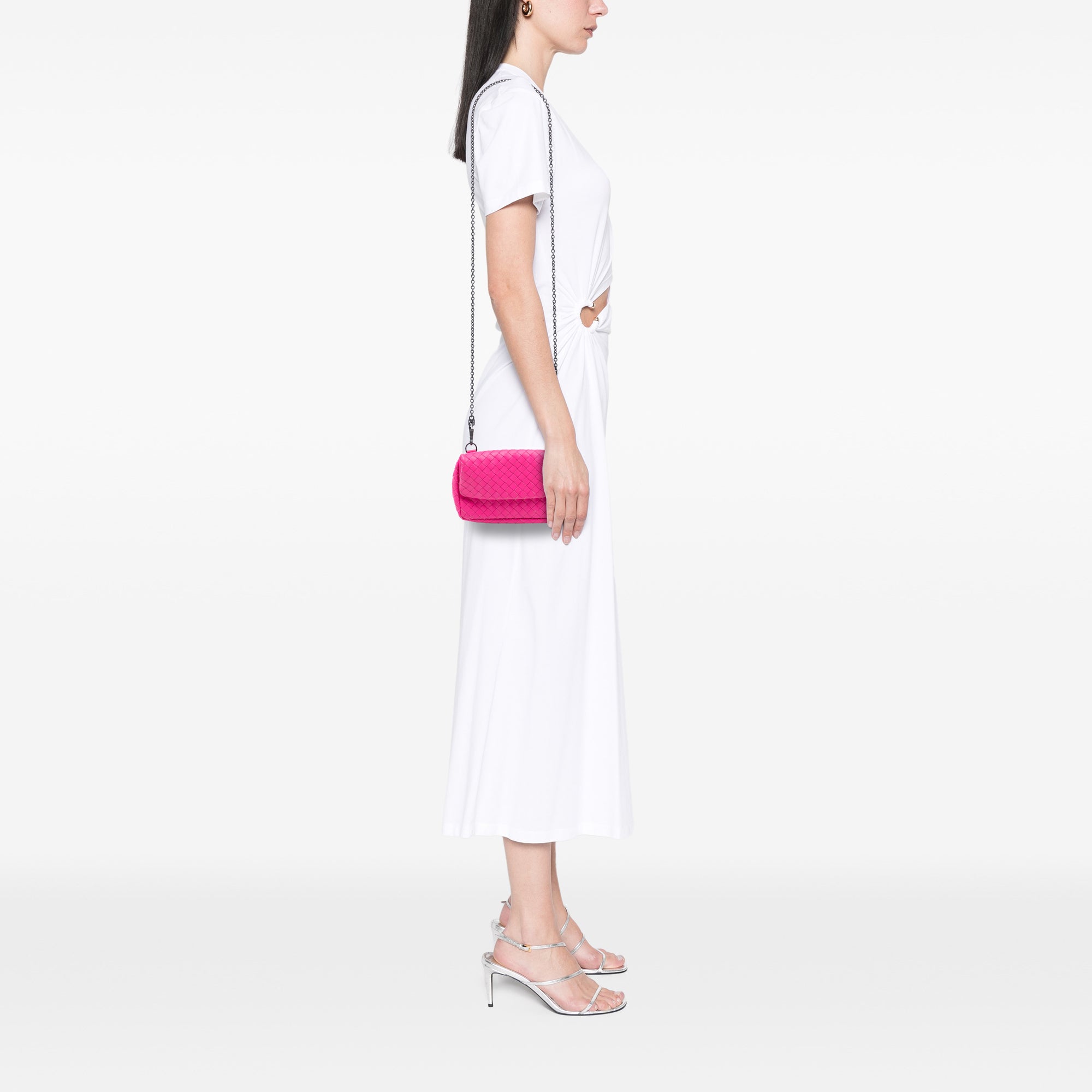 Mini Nappa Intrecciato Expandable Chain Flap Crossbody - Image 7