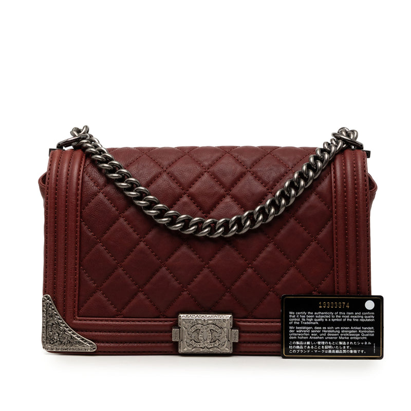Paris Dallas Medium Quilted Calfskin Cowboy Boy Flap - Image 7