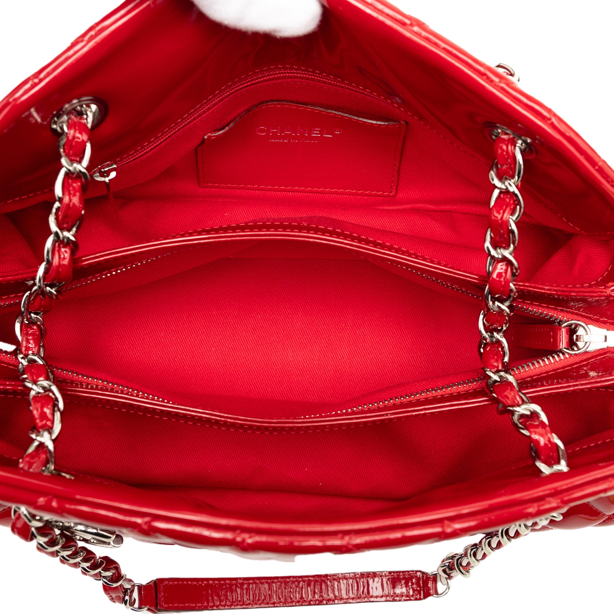 Medium Quilted Patent Just Mademoiselle Bowling Bag - Image 4