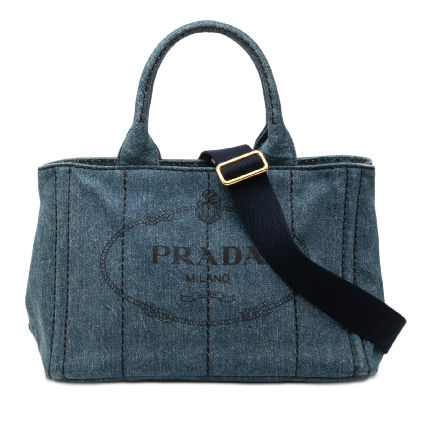 Small Denim Canapa Logo Satchel - Image 1