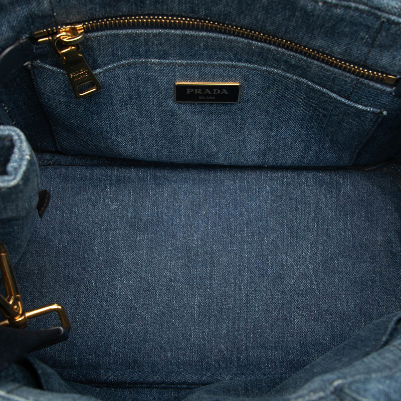 Small Denim Canapa Logo Satchel - Image 4