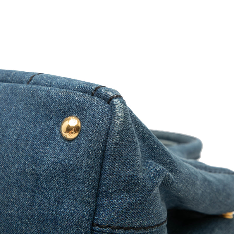 Small Denim Canapa Logo Satchel - Image 6