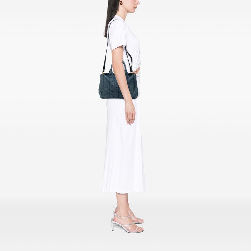 Small Denim Canapa Logo Satchel - Image 8