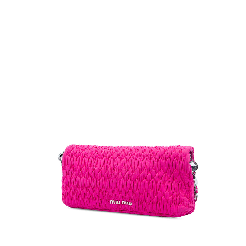 Matelasse Nylon Crystal Chain Satchel - Image 2