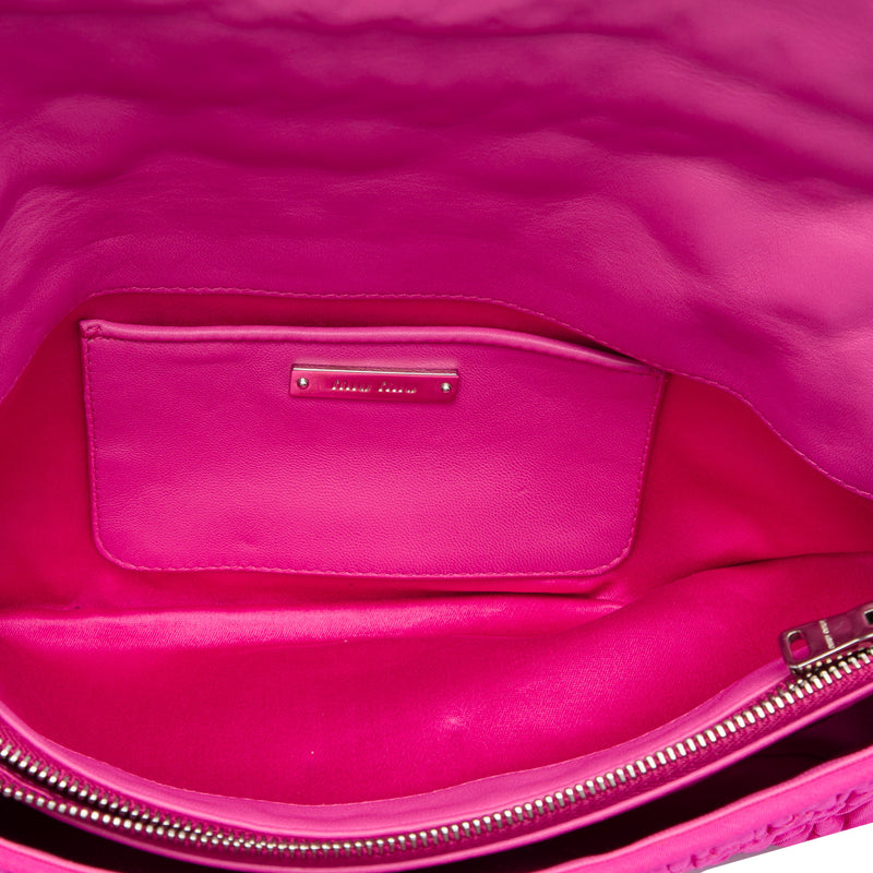 Matelasse Nylon Crystal Chain Satchel - Image 4