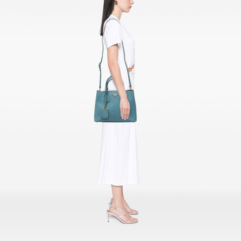 Medium Saffiano Cuir Double Satchel - Image 7