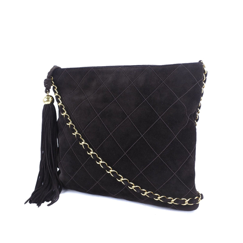 Quilted Suede Tassel Crossbody - Image 2